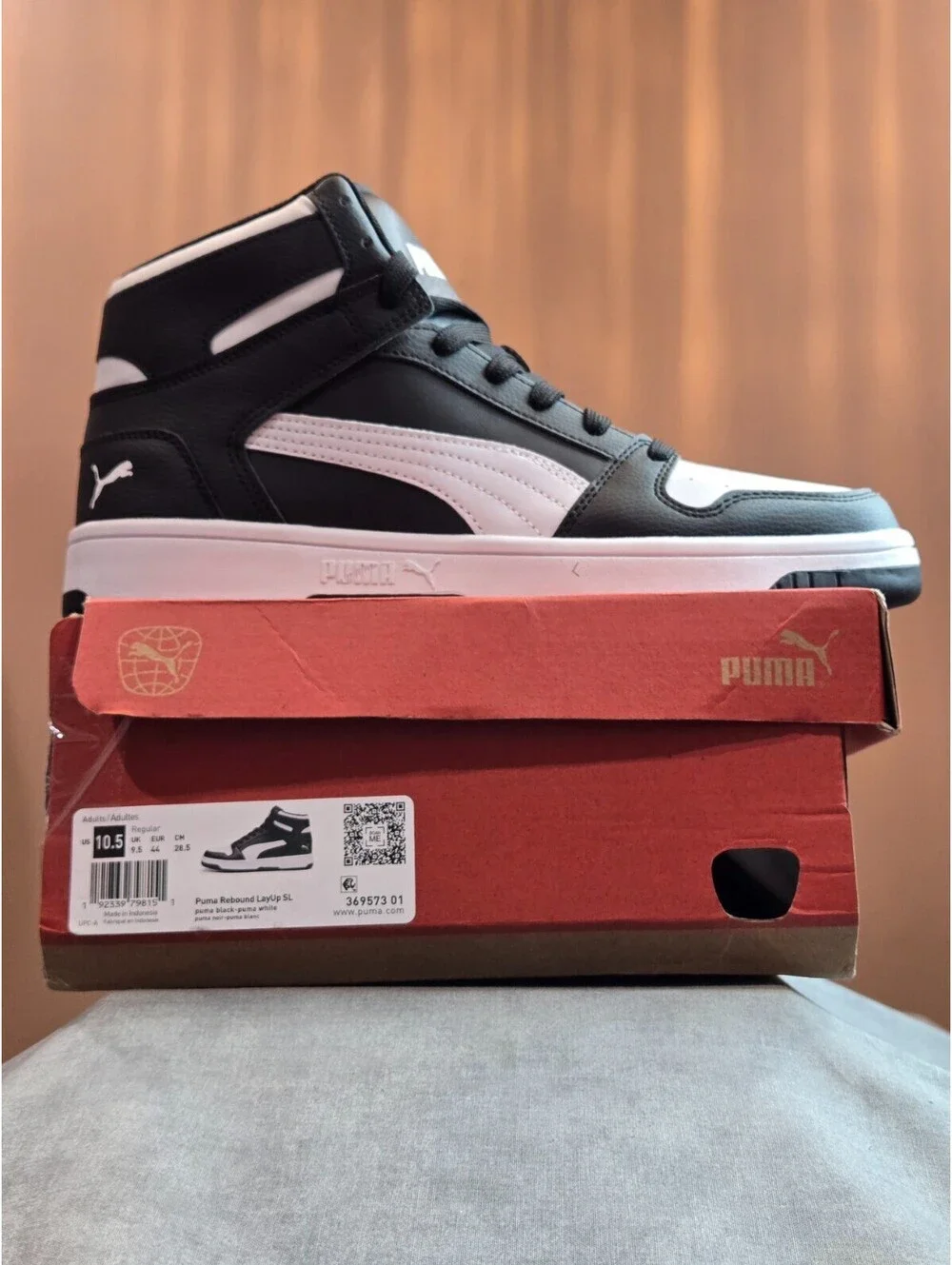 PUMA Rebound LayUp SL - Black / White (369573-01) Men's 10.5 BRAND NEW IN BOX